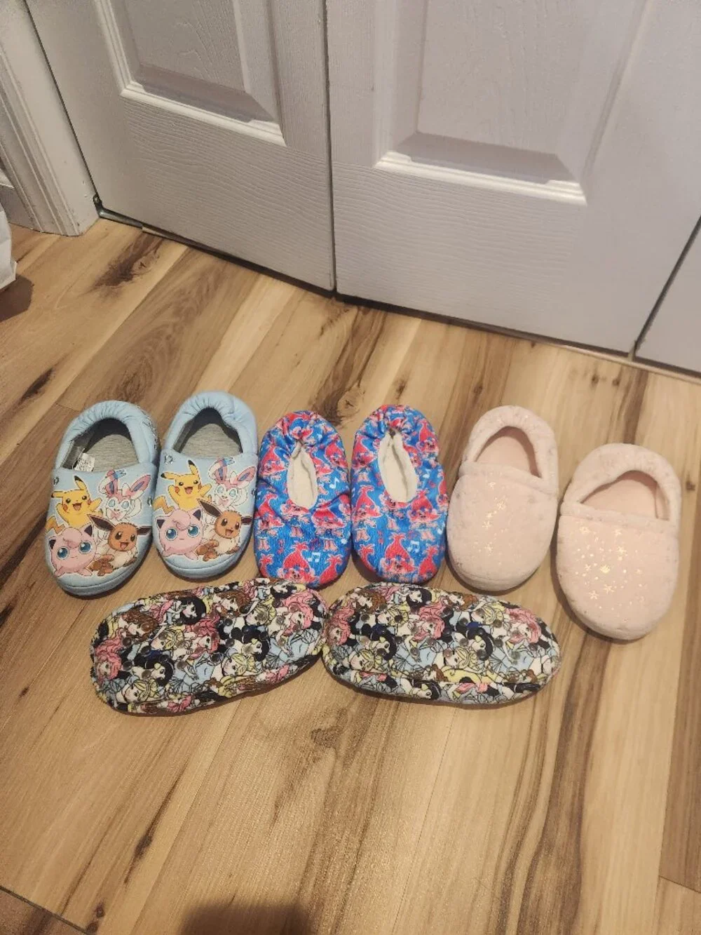 Pokemon,Trolls, Princess, and Pink Slippers for Girls Bundle size 11/12 and 13